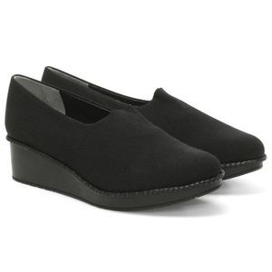 Robert Clergerie Paris Black Valo Stretch Demi Wedge Loafer